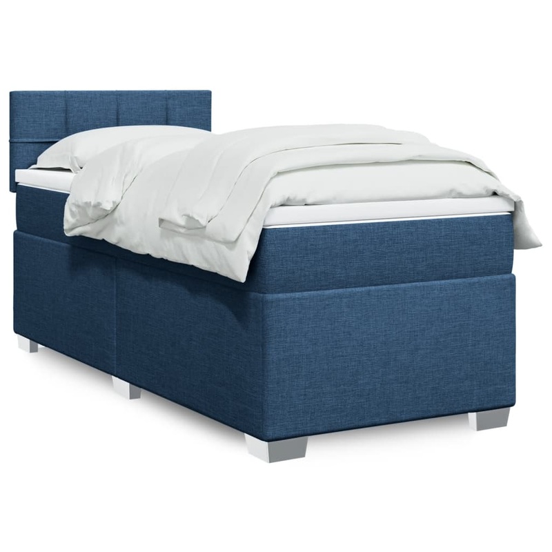 Sommier  lattes de lit avec matelas Bleu 80x200 cm Tissu