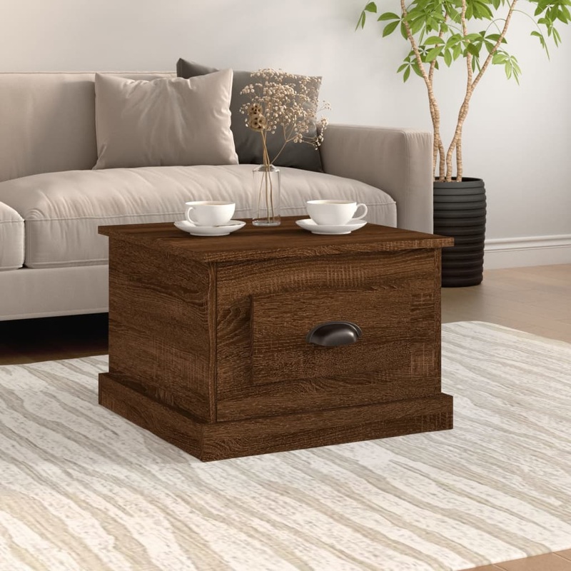Table basse Chne marron 50x50x35 cm Bois d'ingnierie