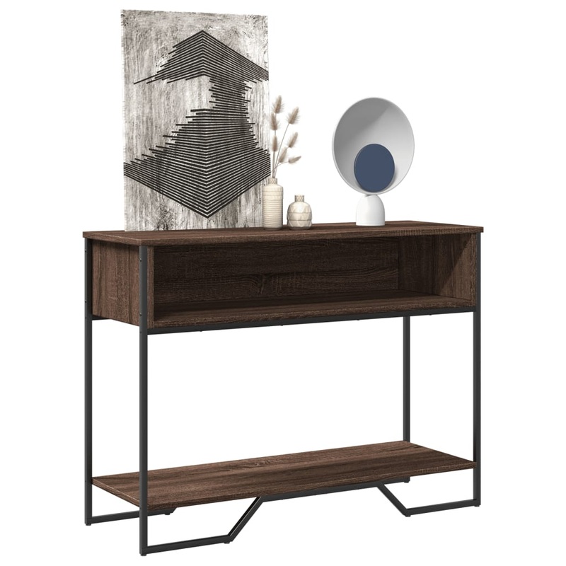 Table console chne marron 100x35x74,5 cm bois d'ingnierie