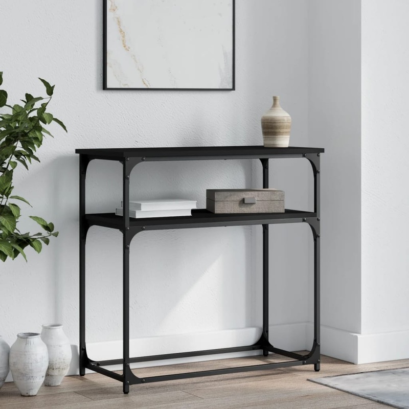 Table console noir 75x35,5x75 cm bois d'ingnierie