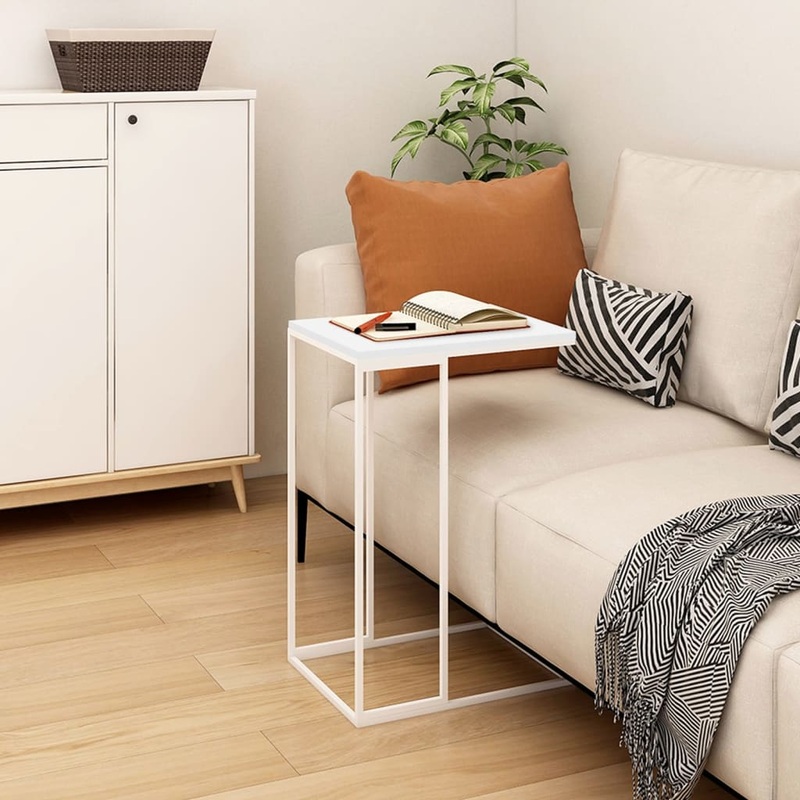 Table d'appoint Blanc 40x30x59 cm Bois d'ingnierie