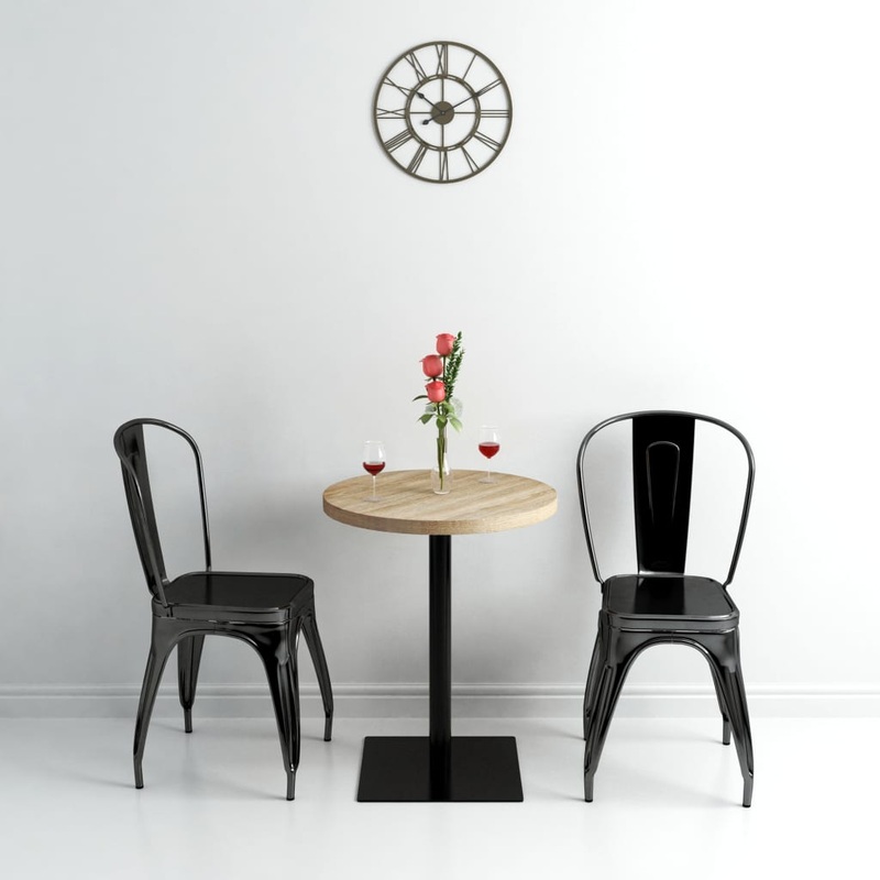 Table de bistro MDF et acier Rond 60 x 75 cm Couleur de chne