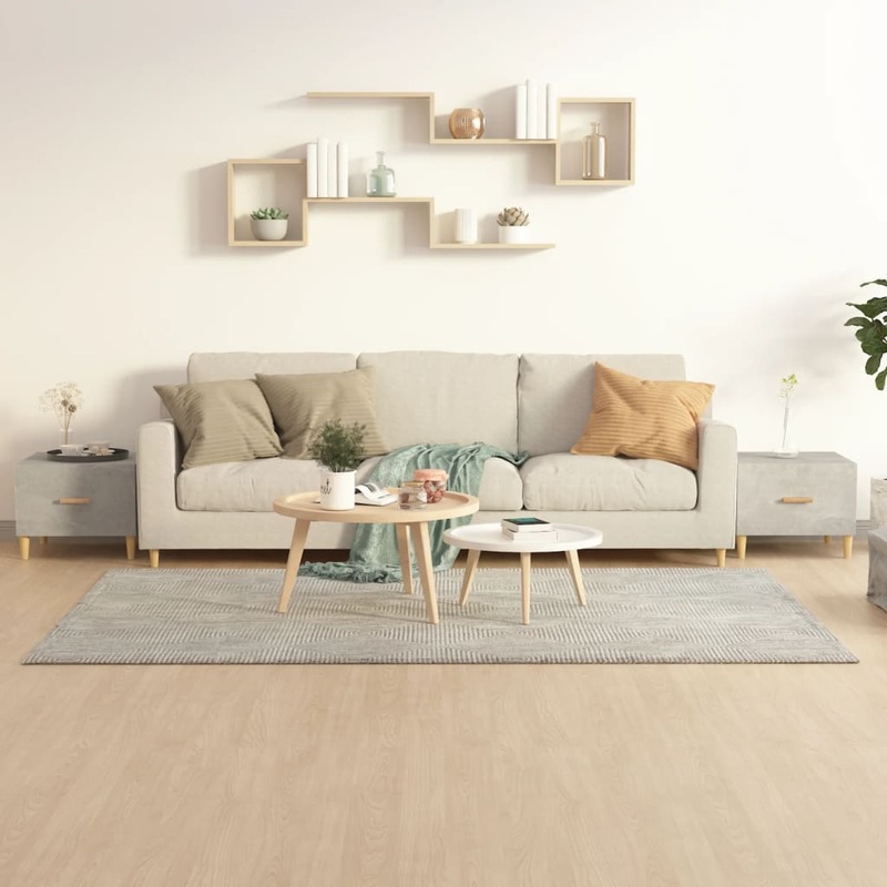 Tables basses 2 pcs gris bton 50x50x40 cm bois d'ingnierie
